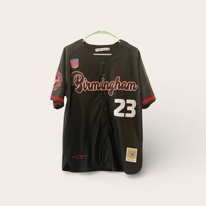 Birmingham Black Barons Men's Black and Red Baseball Jersey